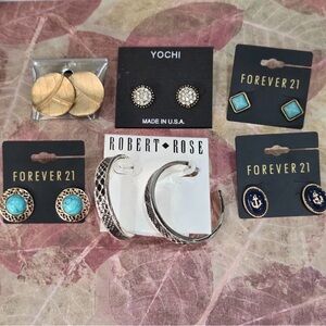 Robert Rose Textured Silver Hoop Earrings